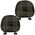 Black And Green Stewart Tartan Print Car Headrest Covers