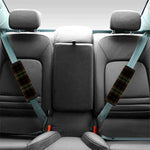 Black And Green Stewart Tartan Print Car Seat Belt Covers