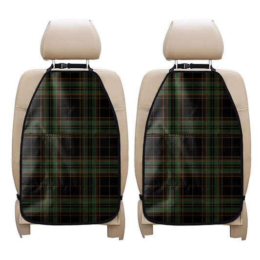 Black And Green Stewart Tartan Print Car Seat Organizers