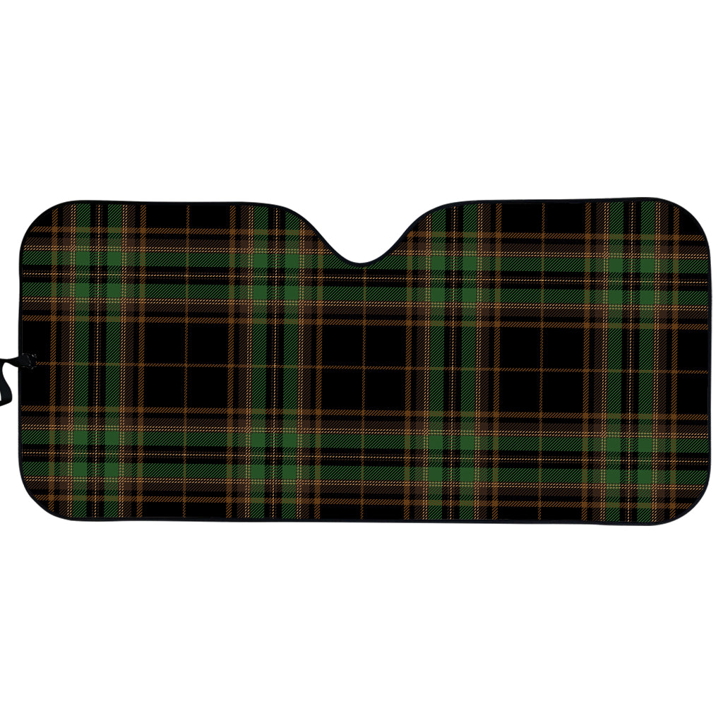 Black And Green Stewart Tartan Print Car Sun Shade