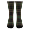 Black And Green Stewart Tartan Print Crew Socks