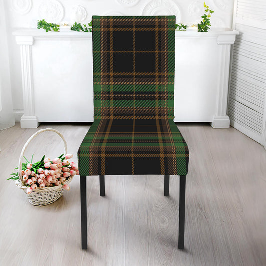 Black And Green Stewart Tartan Print Dining Chair Slipcover