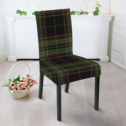Black And Green Stewart Tartan Print Dining Chair Slipcover