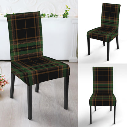 Black And Green Stewart Tartan Print Dining Chair Slipcover