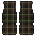 Black And Green Stewart Tartan Print Front and Back Car Floor Mats