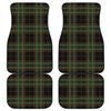 Black And Green Stewart Tartan Print Front and Back Car Floor Mats