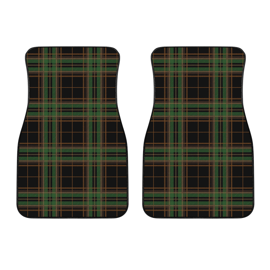 Black And Green Stewart Tartan Print Front Car Floor Mats