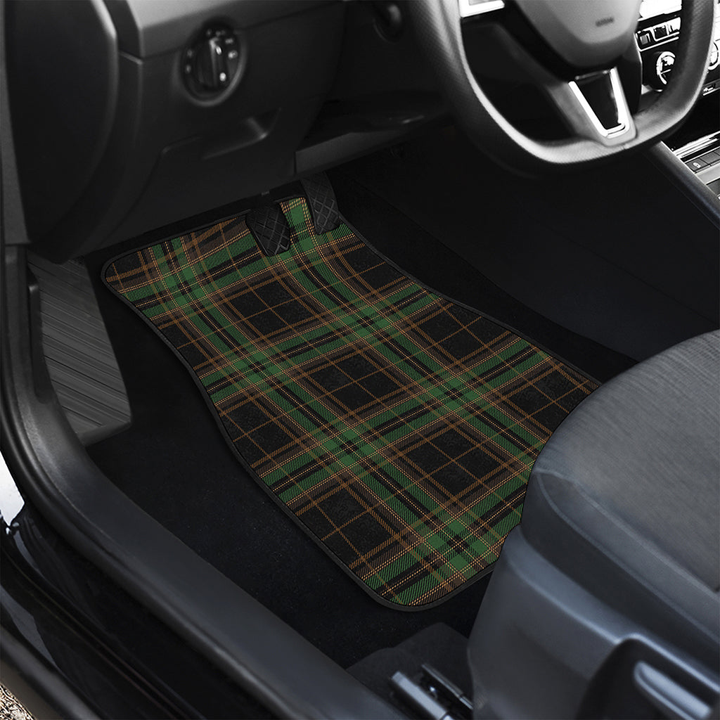 Black And Green Stewart Tartan Print Front Car Floor Mats