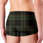 Black And Green Stewart Tartan Print Men's Boxer Briefs