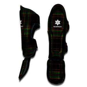 Black And Green Stewart Tartan Print Muay Thai Shin Guard