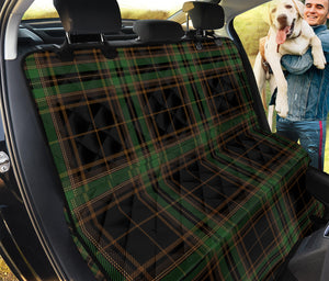 Black And Green Stewart Tartan Print Pet Car Back Seat Cover