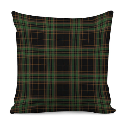 Black And Green Stewart Tartan Print Pillow Cover