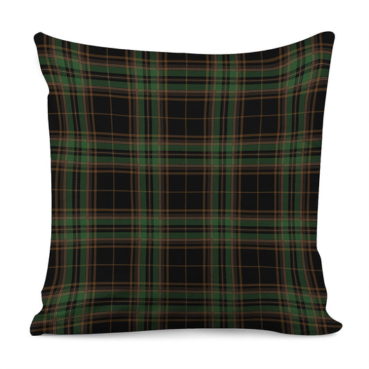 Black And Green Stewart Tartan Print Pillow Cover