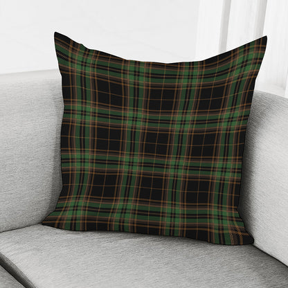 Black And Green Stewart Tartan Print Pillow Cover