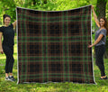 Black And Green Stewart Tartan Print Quilt
