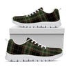 Black And Green Stewart Tartan Print White Sneakers