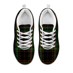 Black And Green Stewart Tartan Print White Sneakers