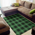 Black And Green Tartan Pattern Print Floor Mat
