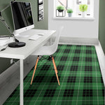 Black And Green Tartan Pattern Print Area Rug