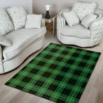 Black And Green Tartan Pattern Print Area Rug