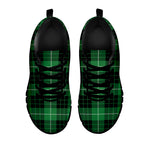 Black And Green Tartan Pattern Print Black Sneakers