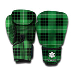 Black And Green Tartan Pattern Print Boxing Gloves