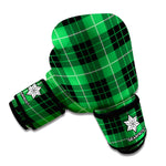 Black And Green Tartan Pattern Print Boxing Gloves
