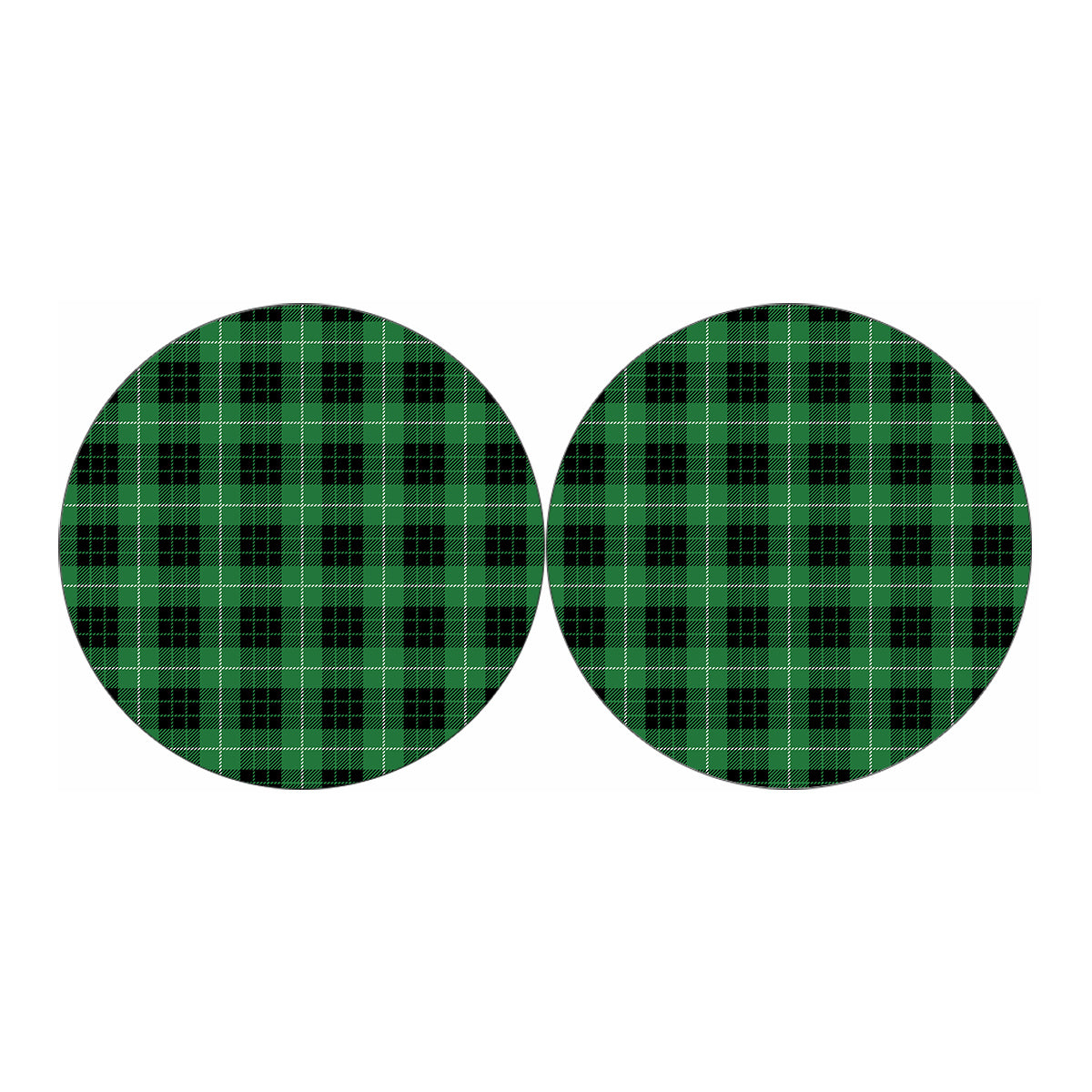 Black And Green Tartan Pattern Print Car Coasters