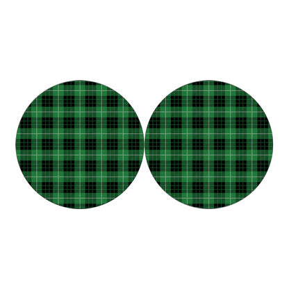 Black And Green Tartan Pattern Print Car Coasters