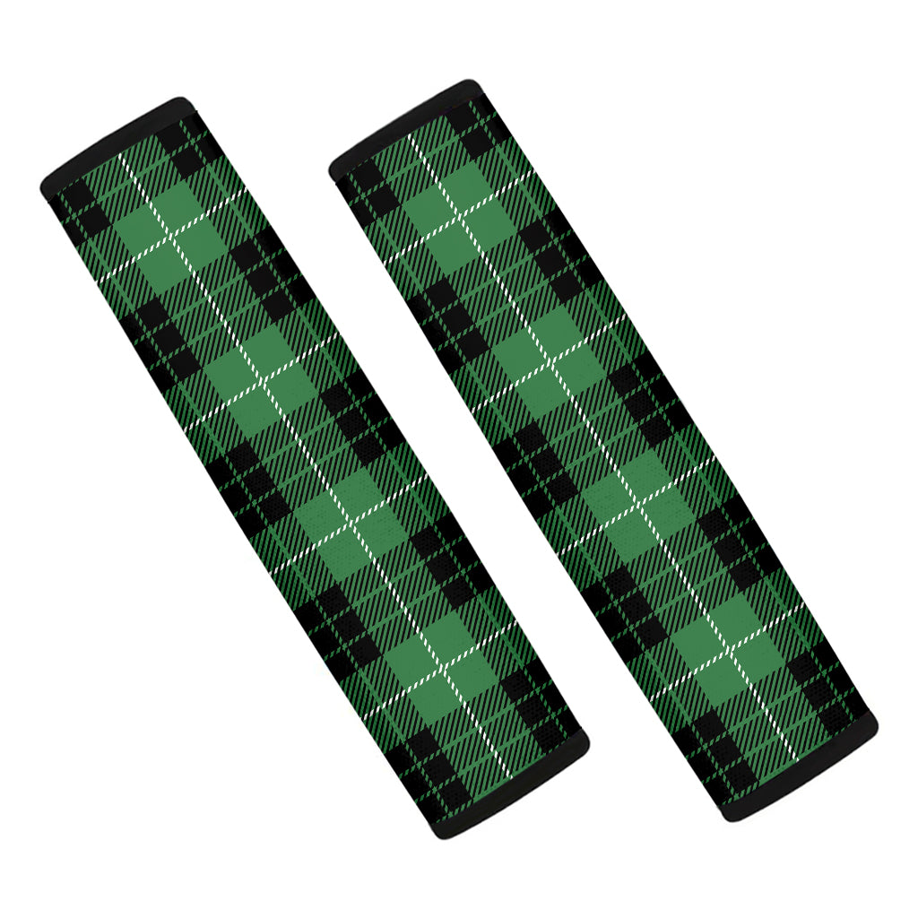 Black And Green Tartan Pattern Print Car Seat Belt Covers