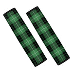 Black And Green Tartan Pattern Print Car Seat Belt Covers