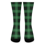 Black And Green Tartan Pattern Print Crew Socks