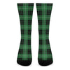 Black And Green Tartan Pattern Print Crew Socks