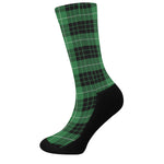 Black And Green Tartan Pattern Print Crew Socks