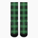 Black And Green Tartan Pattern Print Crew Socks