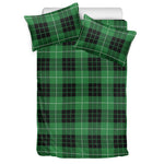 Black And Green Tartan Pattern Print Duvet Cover Bedding Set