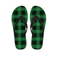 Black And Green Tartan Pattern Print Flip Flops