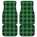 Black And Green Tartan Pattern Print Front and Back Car Floor Mats