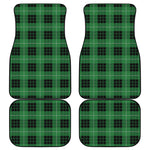 Black And Green Tartan Pattern Print Front and Back Car Floor Mats