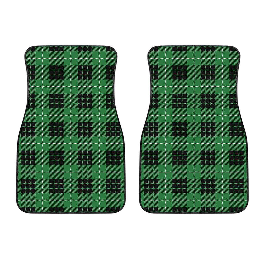 Black And Green Tartan Pattern Print Front Car Floor Mats