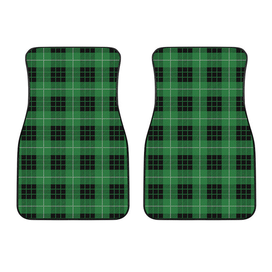 Black And Green Tartan Pattern Print Front Car Floor Mats