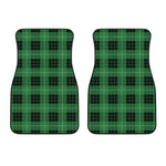 Black And Green Tartan Pattern Print Front Car Floor Mats