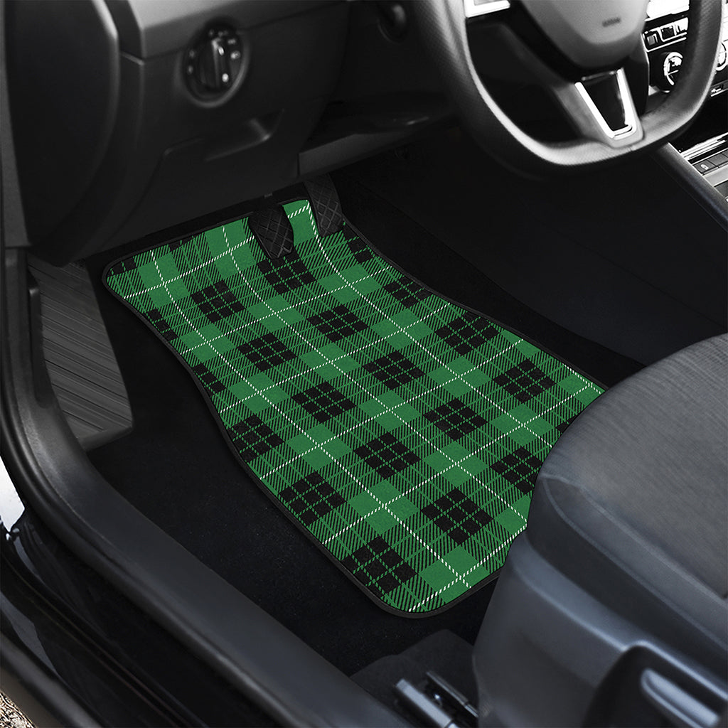 Black And Green Tartan Pattern Print Front Car Floor Mats