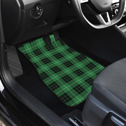 Black And Green Tartan Pattern Print Front Car Floor Mats