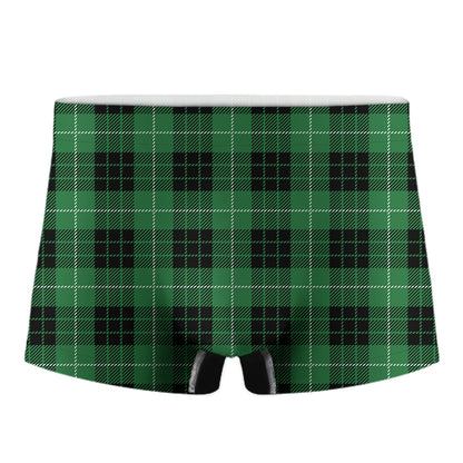 Black And Green Tartan Pattern Print Men's Boxer Briefs