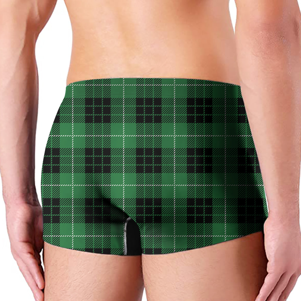 Black And Green Tartan Pattern Print Men's Boxer Briefs