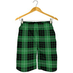 Black And Green Tartan Pattern Print Men's Shorts