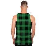 Black And Green Tartan Pattern Print Men's Tank Top