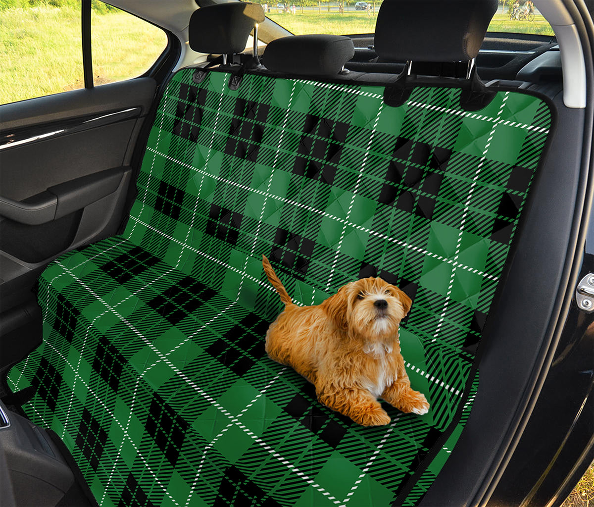 Black And Green Tartan Pattern Print Pet Car Back Seat Cover