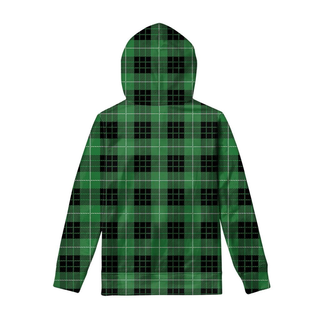 Black And Green Tartan Pattern Print Pullover Hoodie